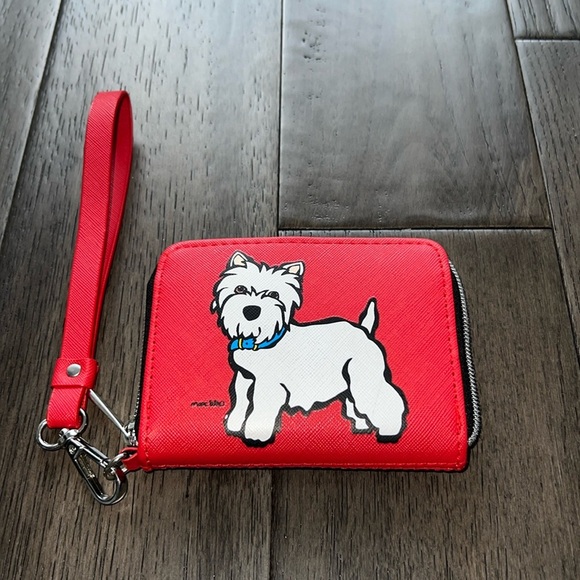Marc Tetro Westie wristlet leather like wallet